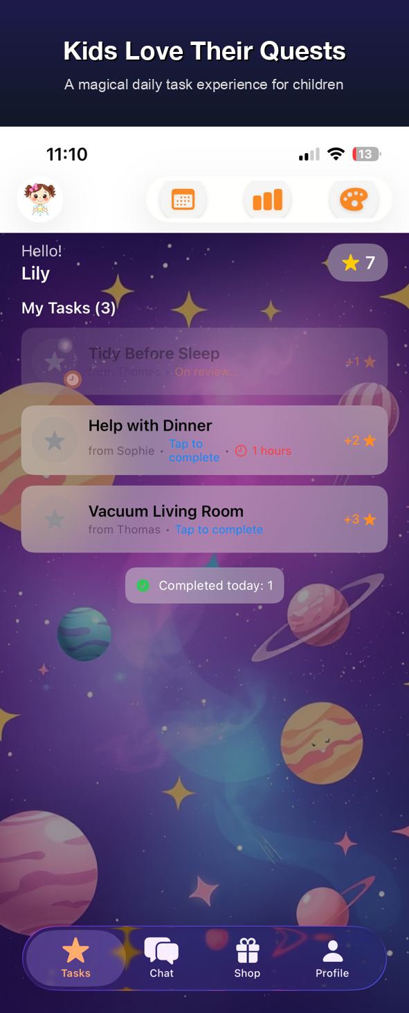 Kids Quest child tasks