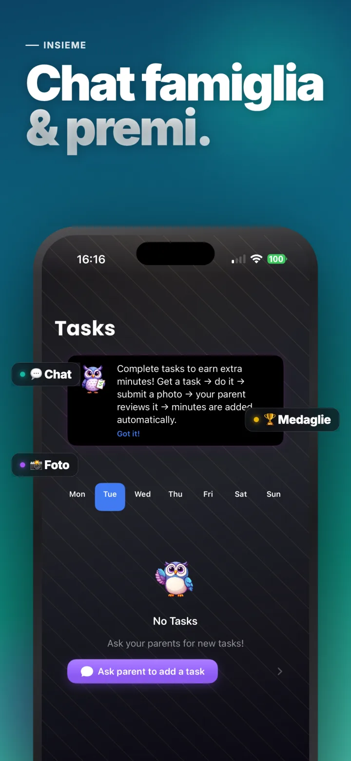 Chat familiare, premi e progressi